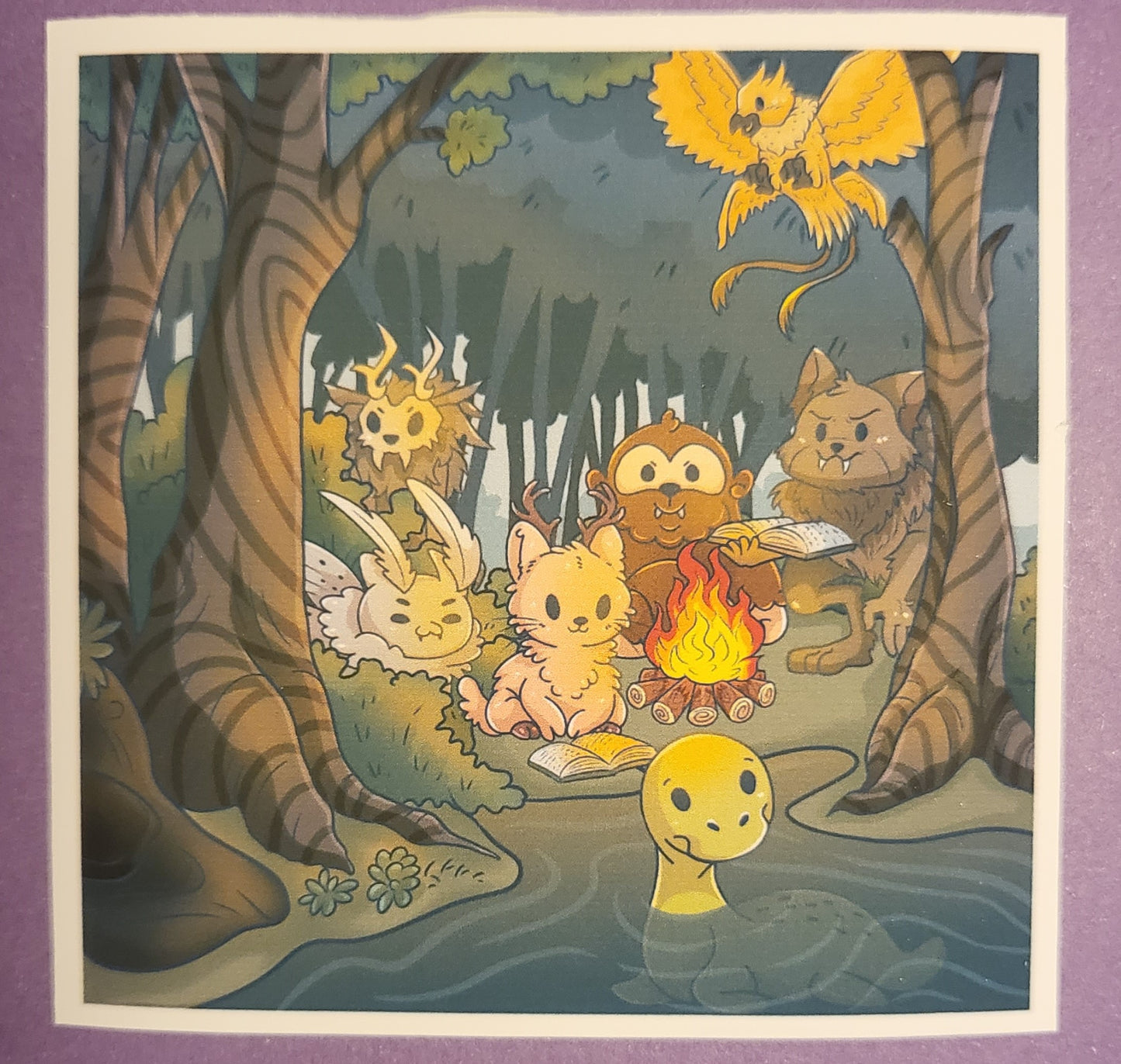 Adorable Cryptids Camping Picnic Sticker 2.5"