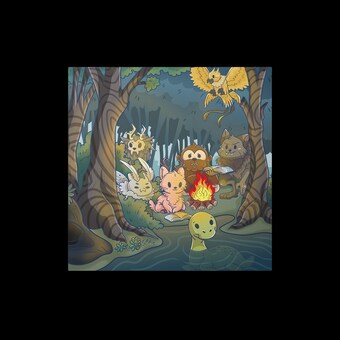 Adorable Cryptids - Cryptid Camping 12"x12" Metal prints - Mothman | Jackalope | Bigfoot | Wendigo | Loch Ness Monster | Beast of Bray Rd